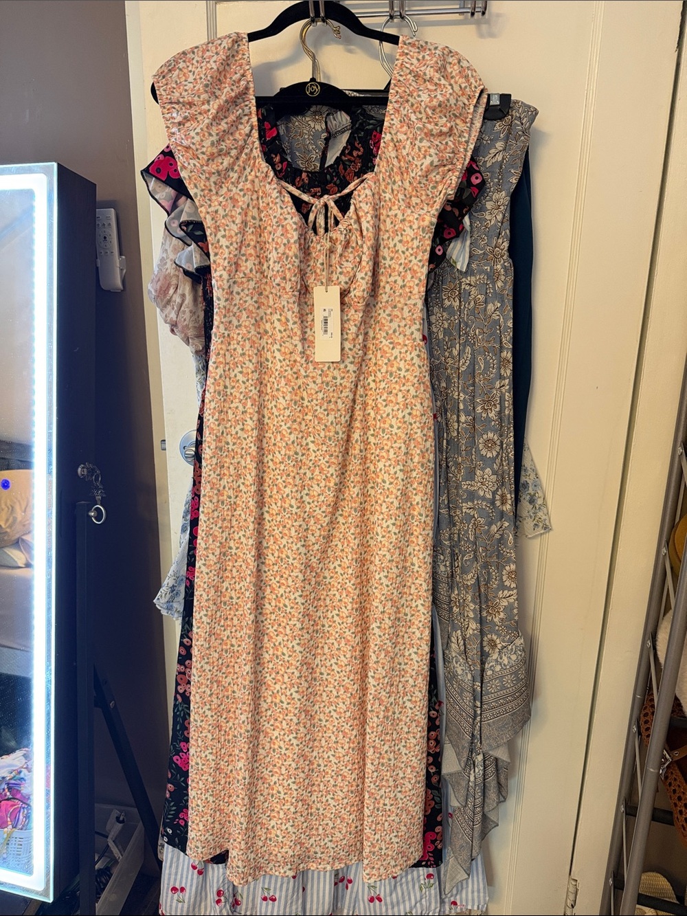 Floral Maxi Dress - Peach
